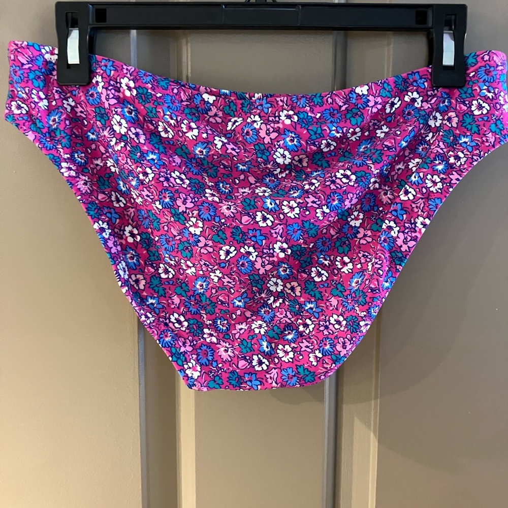 NWT J. Crew Floral Pink Bikini Bottoms M